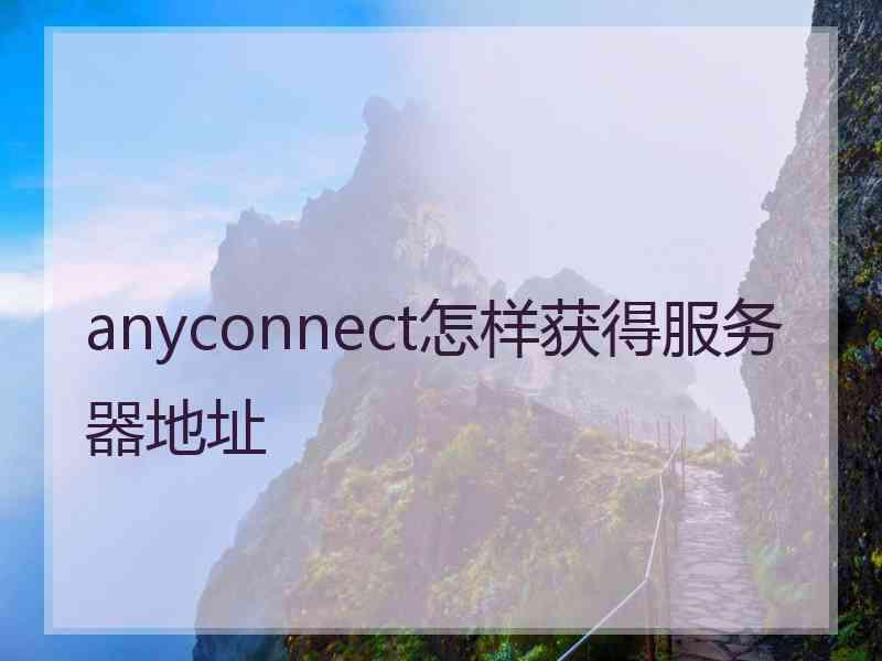 anyconnect怎样获得服务器地址