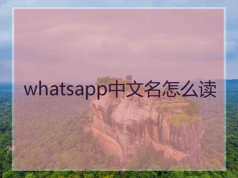 whatsapp中文名怎么读