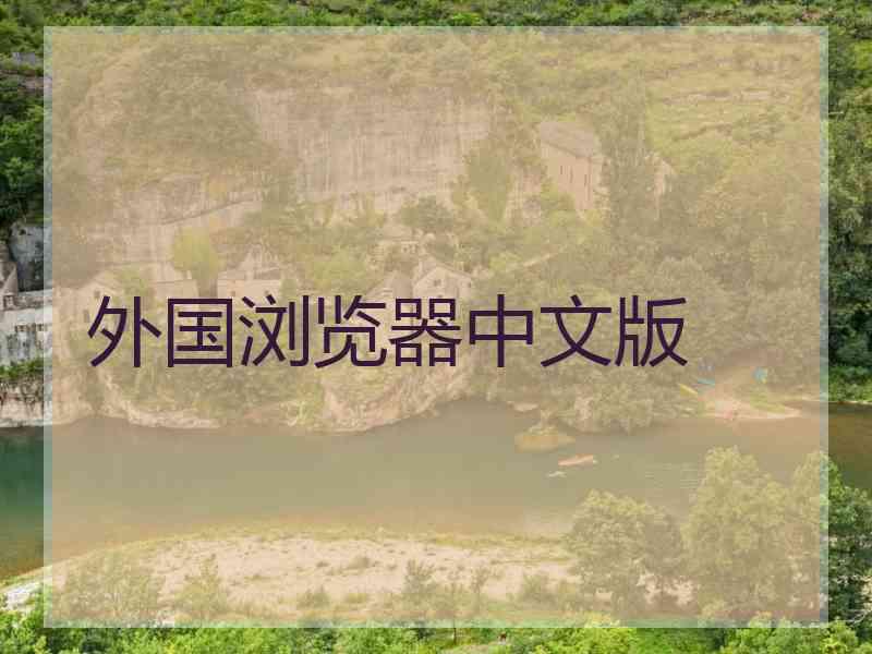 外国浏览器中文版