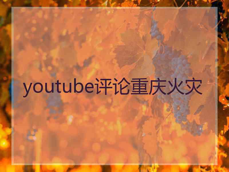 youtube评论重庆火灾