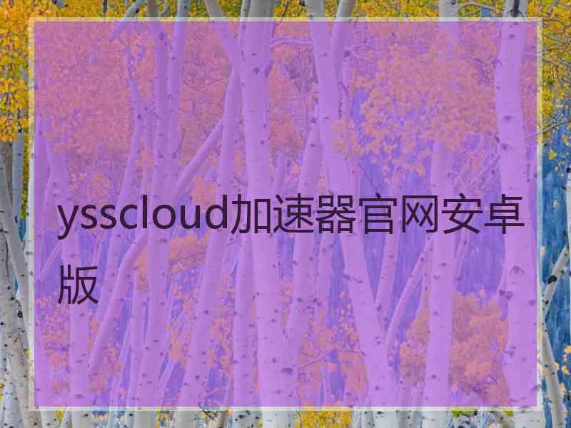 ysscloud加速器官网安卓版