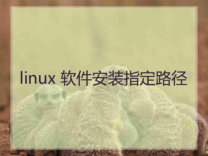 linux 软件安装指定路径
