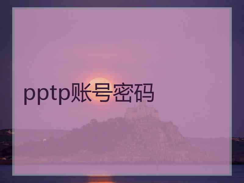 pptp账号密码