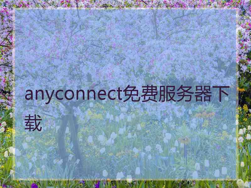 anyconnect免费服务器下载