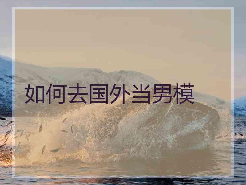 如何去国外当男模