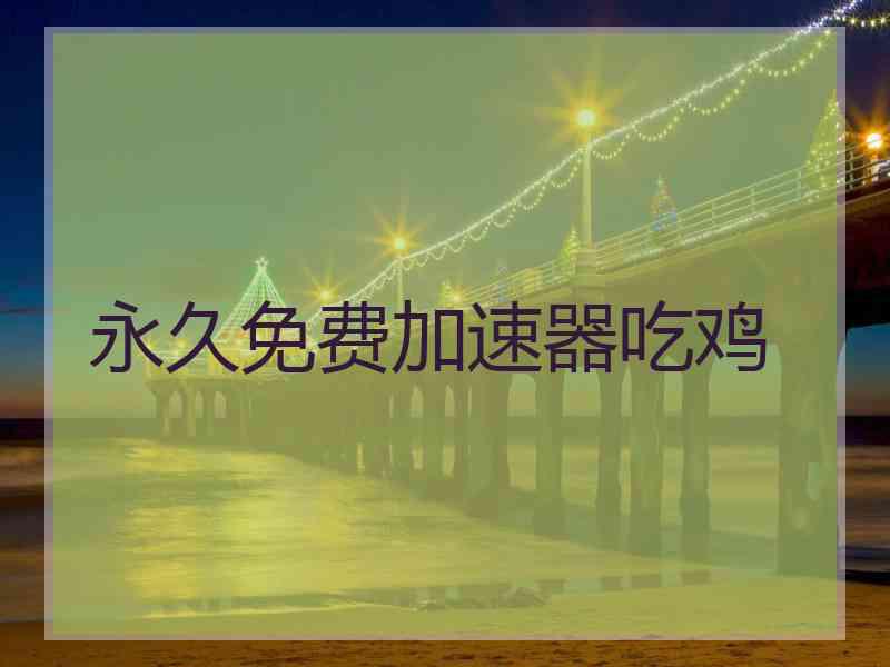 永久免费加速器吃鸡