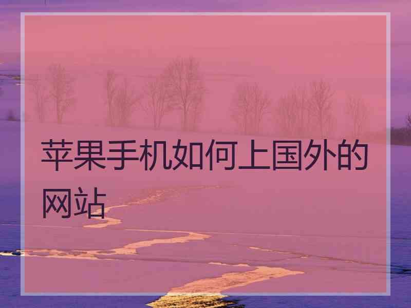 苹果手机如何上国外的网站