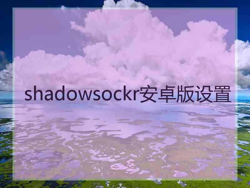 shadowsockr安卓版设置