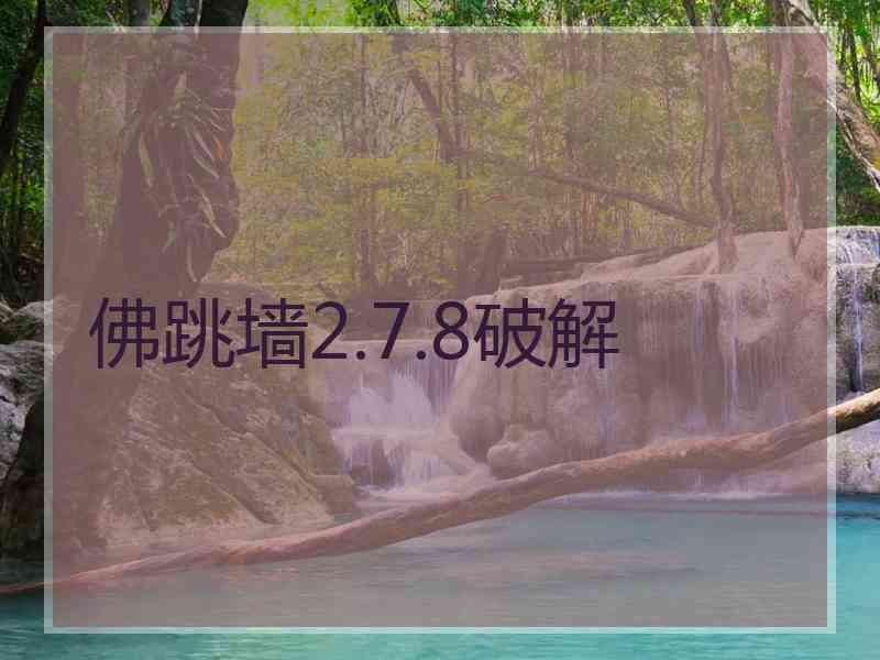 佛跳墙2.7.8破解