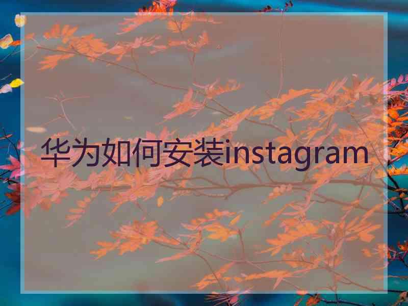 华为如何安装instagram