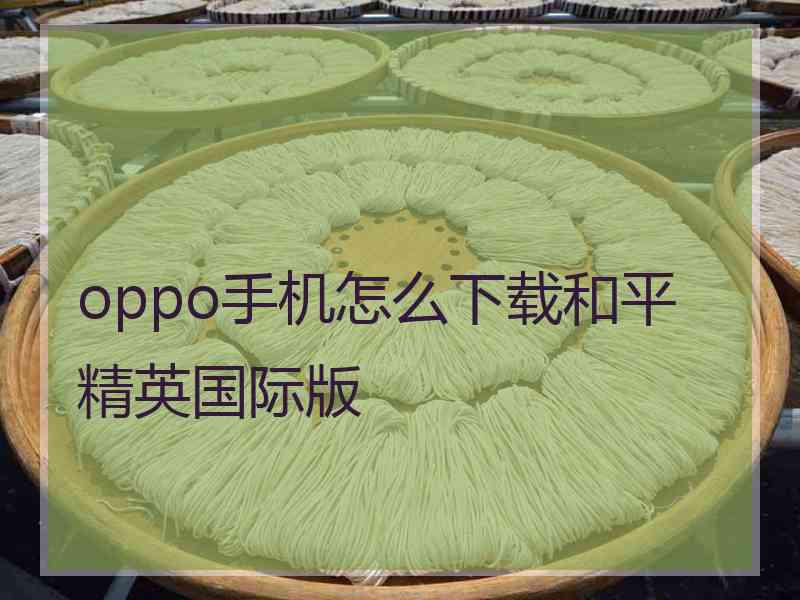 oppo手机怎么下载和平精英国际版