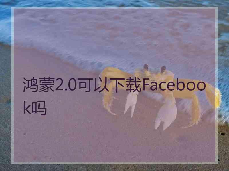 鸿蒙2.0可以下载Facebook吗