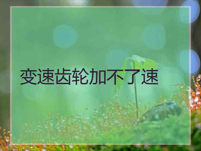 变速齿轮加不了速