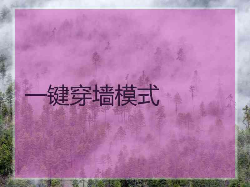 一键穿墙模式
