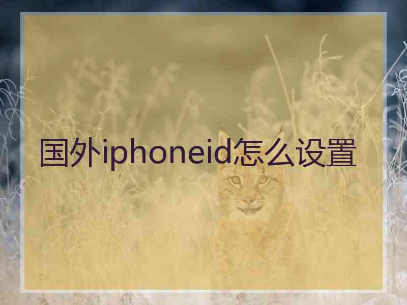国外iphoneid怎么设置