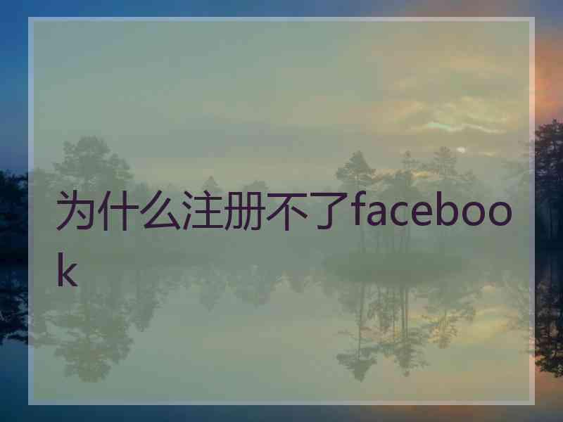 为什么注册不了facebook