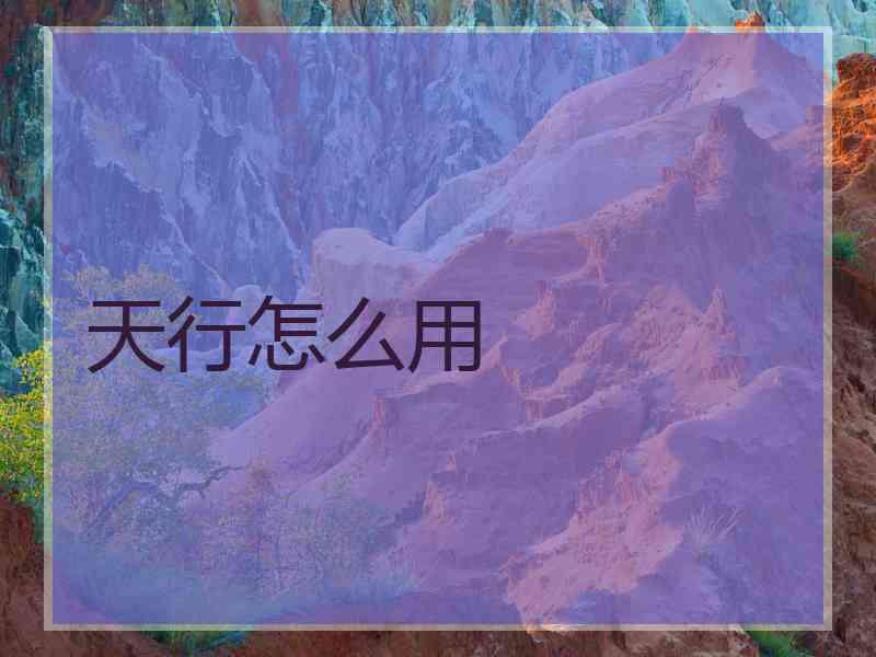 天行怎么用