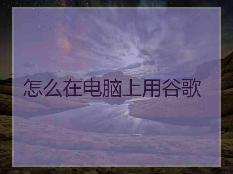 怎么在电脑上用谷歌