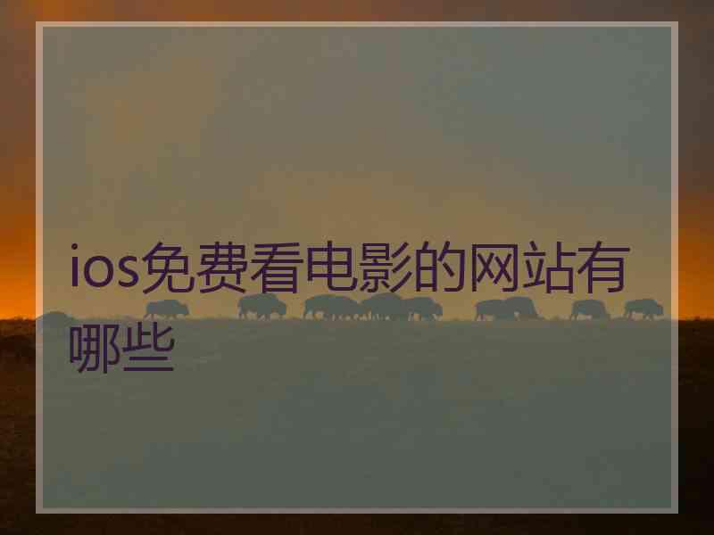 ios免费看电影的网站有哪些