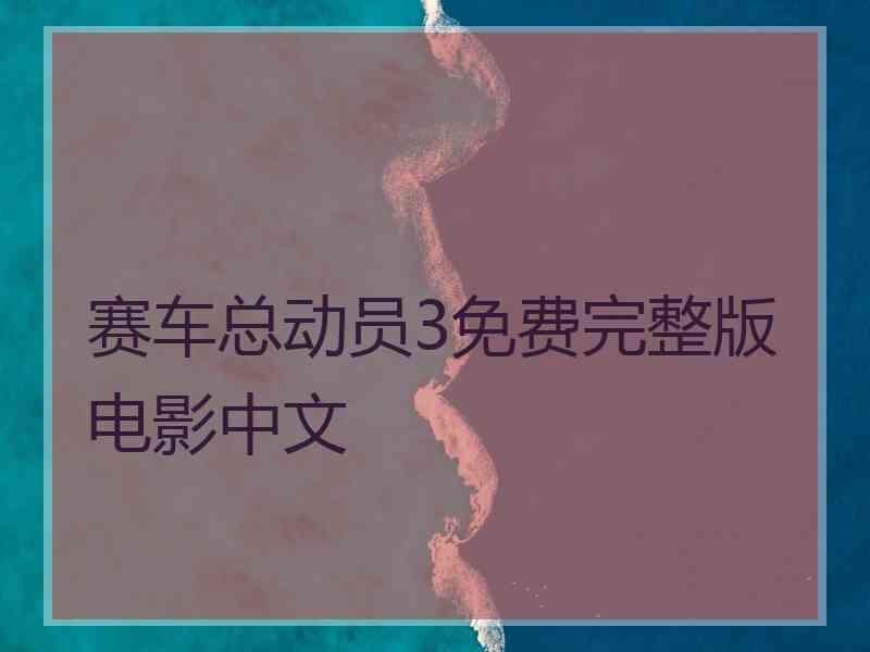 赛车总动员3免费完整版电影中文