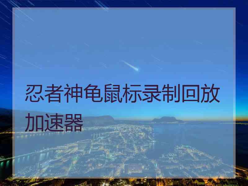忍者神龟鼠标录制回放加速器