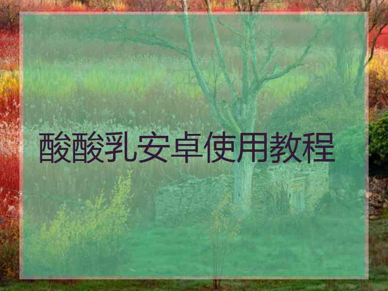 酸酸乳安卓使用教程