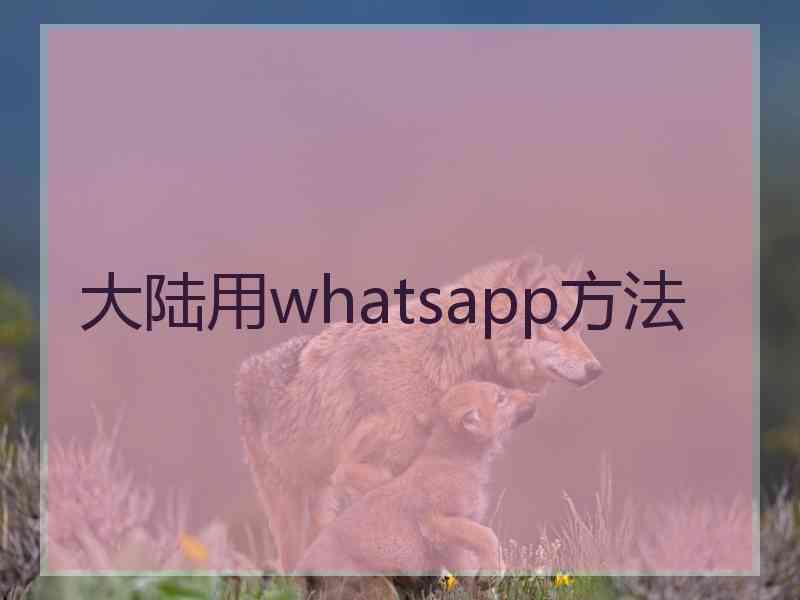 大陆用whatsapp方法