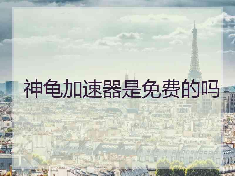 神龟加速器是免费的吗