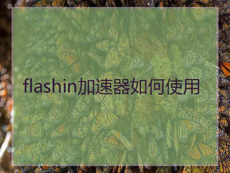 flashin加速器如何使用