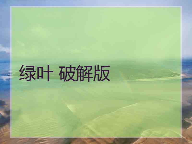 绿叶 破解版