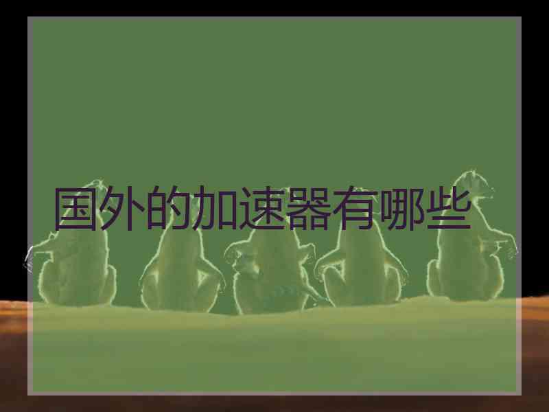 国外的加速器有哪些