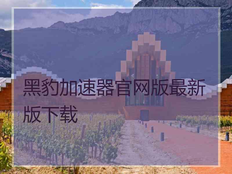 黑豹加速器官网版最新版下载