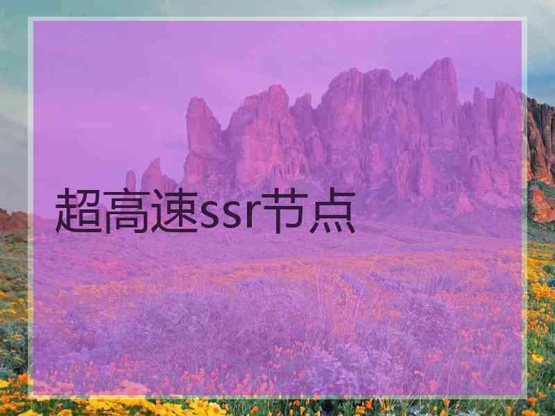 超高速ssr节点