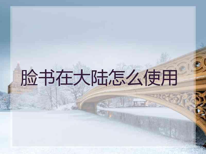 脸书在大陆怎么使用