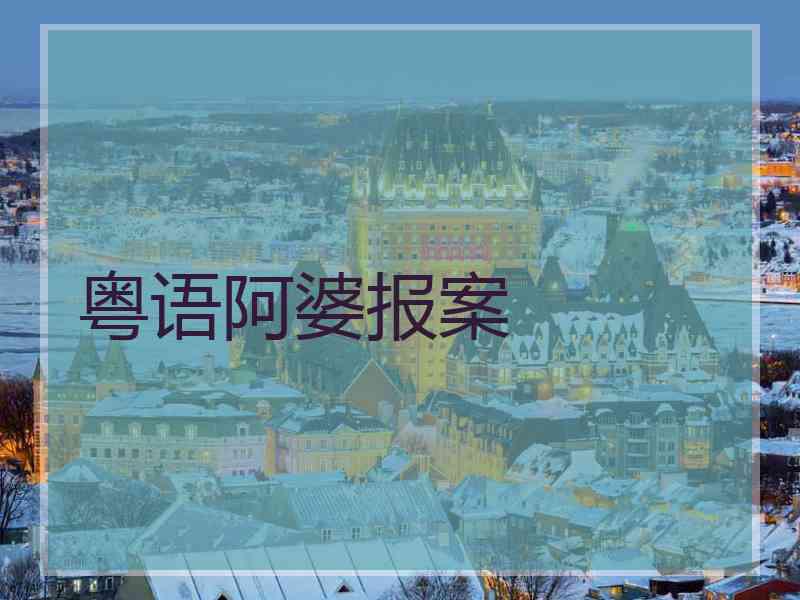 粤语阿婆报案