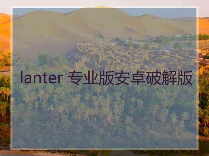 lanter 专业版安卓破解版