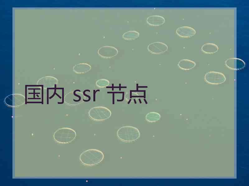 国内 ssr 节点