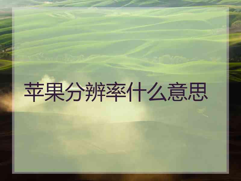 苹果分辨率什么意思