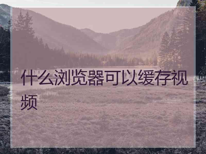 什么浏览器可以缓存视频