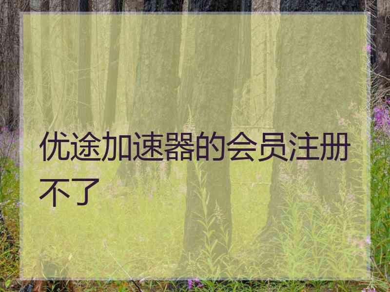 优途加速器的会员注册不了