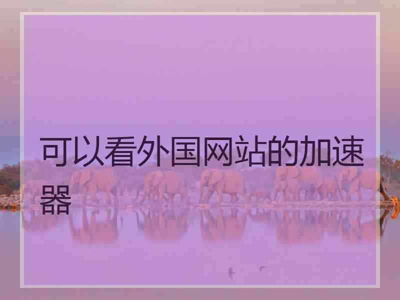 可以看外国网站的加速器