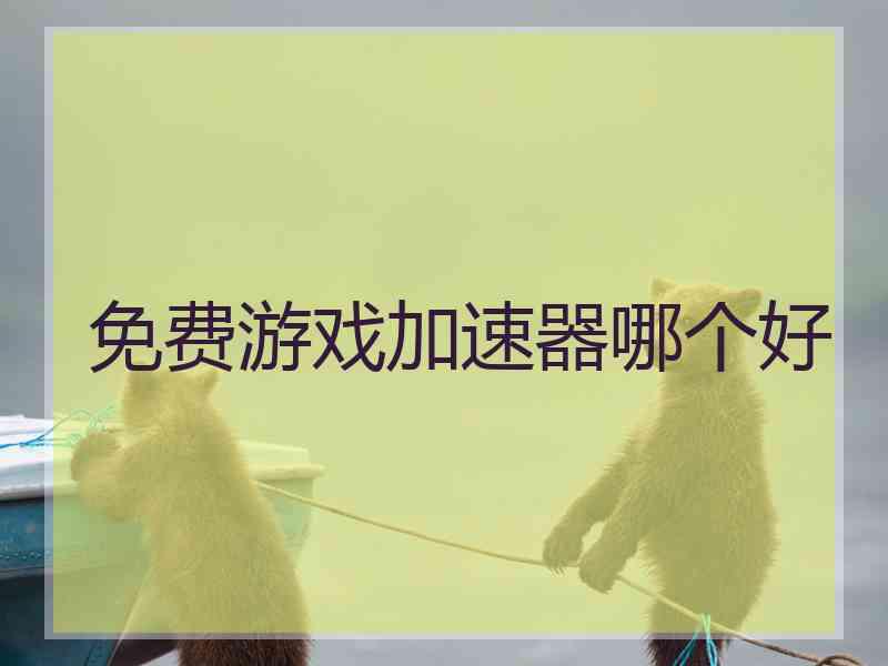 免费游戏加速器哪个好