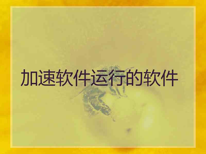 加速软件运行的软件