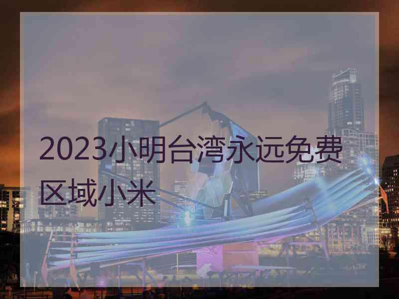 2023小明台湾永远免费区域小米