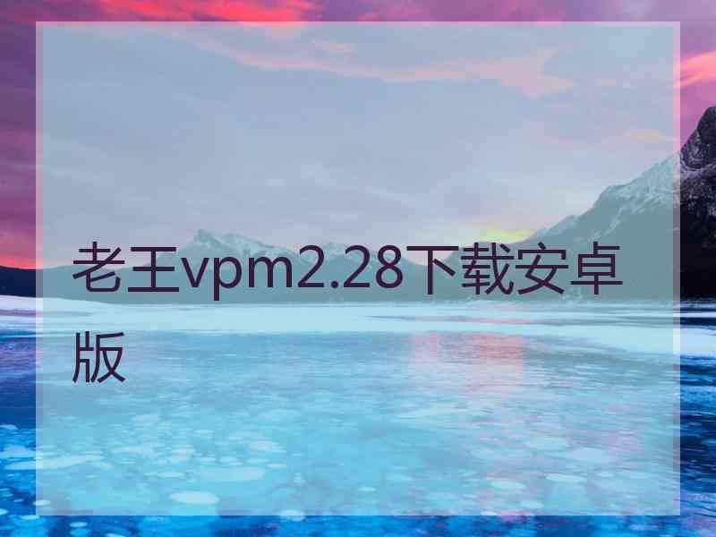 老王vpm2.28下载安卓版