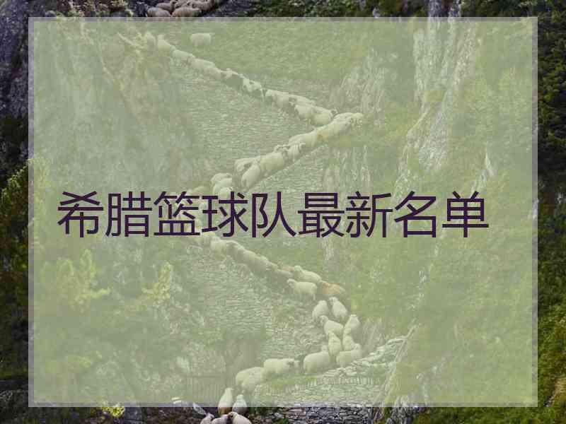 希腊篮球队最新名单