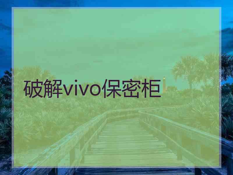 破解vivo保密柜