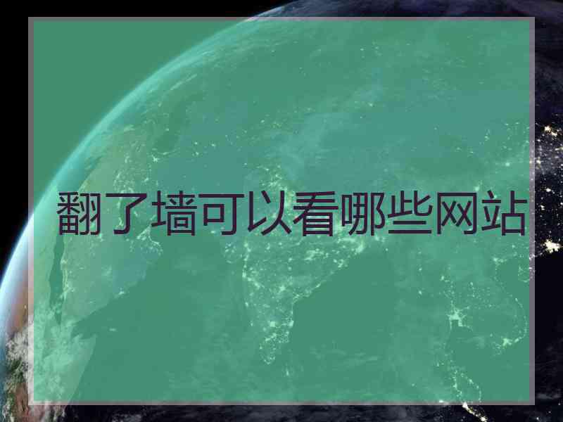 翻了墙可以看哪些网站