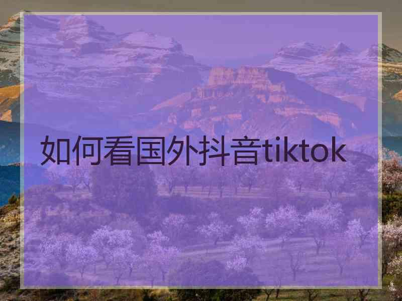 如何看国外抖音tiktok