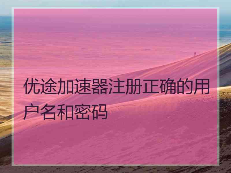 优途加速器注册正确的用户名和密码
